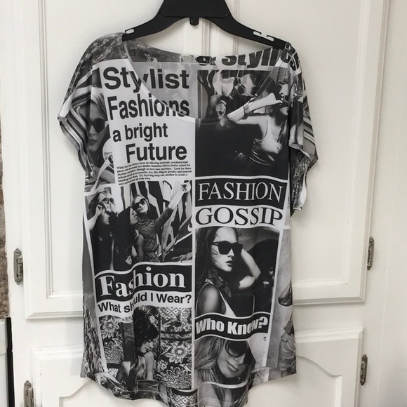 Blu Planet Tops - Blu Planet XL Black and white fashion blouse